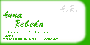 anna rebeka business card